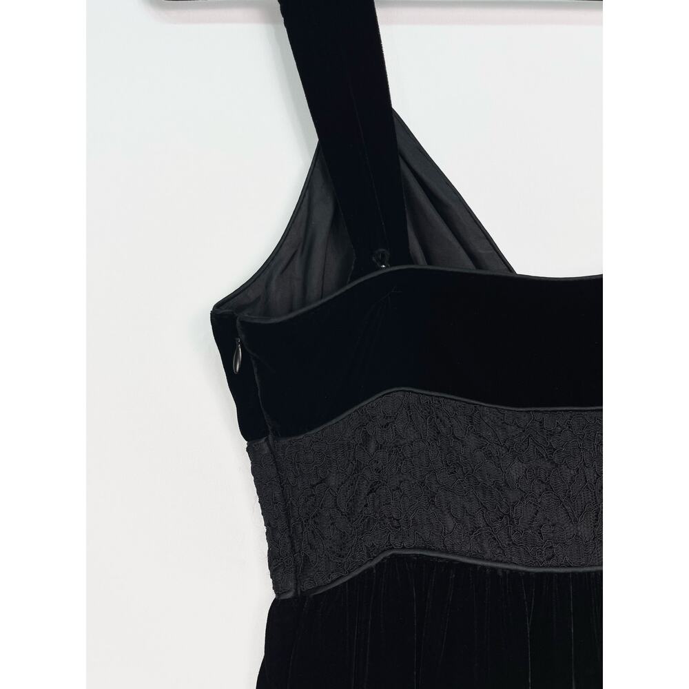 To The Max Black Velvet Lace Trim Cocktail Dress Size 4 Small - Picture 8 of 12